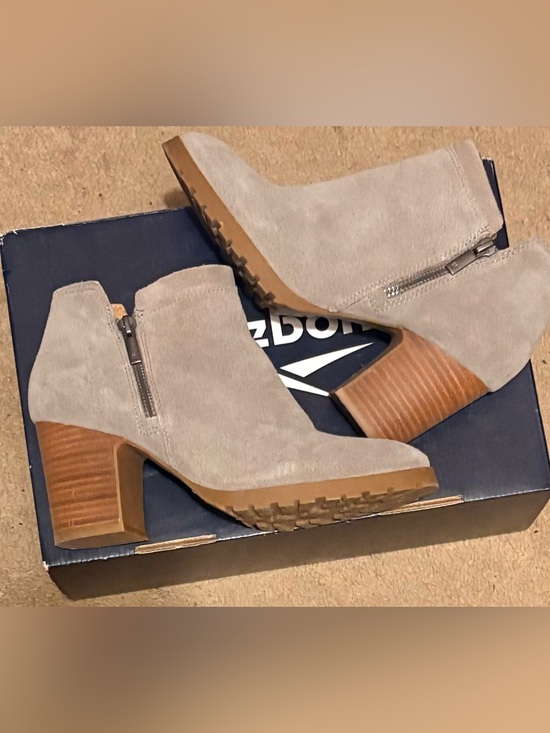 Lucky Brand Shoes - Lucky Brand Taupe Suede Block Heel Bootie